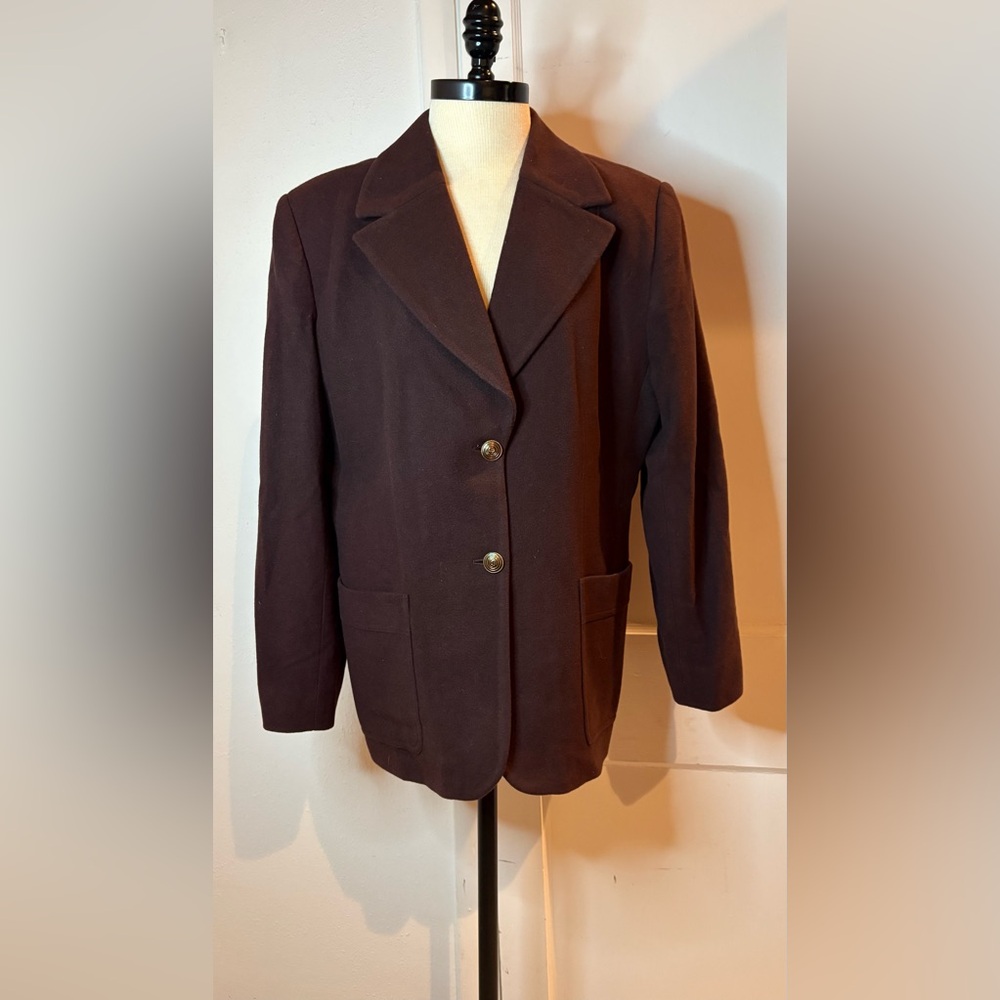 Vintage 80s Giorgio Sant’Angelo wine wool cashmere blazer